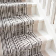 long cream striped traditional stair