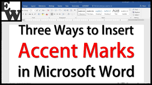 insert accent marks in microsoft word