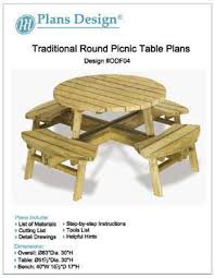Traditional Round Picnic Table With