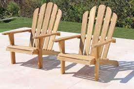 set of 2 teak adirondack chairs