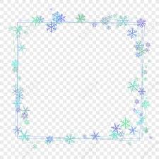 square snowflake border blue green