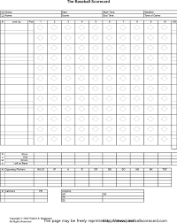 baseball score sheet template free