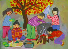Chiêm ngưỡng bé vẽ tranh gia đình ngày Tết đẹp nhất - Minh Khai