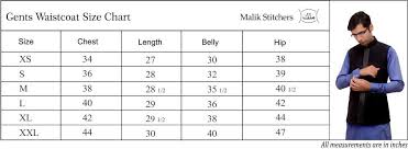 Size Chart Malik Stitchers