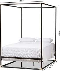 Black Bedding Metal Canopy Bed Queen Beds