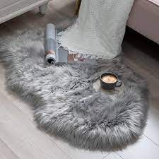 faux sheepskin fur area rug luxury