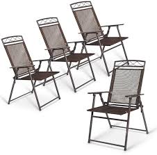 4pcs Outdoor Folding Sling Chairs