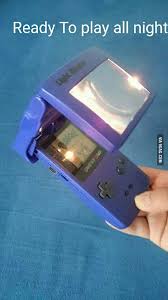 Gameboy Color With Light Magnifying Glass 9gag