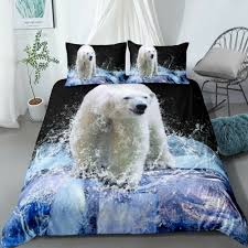 3d Glacier Polar Bear Bedding Set Duvet