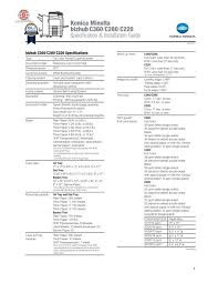 Konica minolta c360 universal printer driver 3.4.0.0. Bizhub C360 C280 C220 Specification Installation Guide