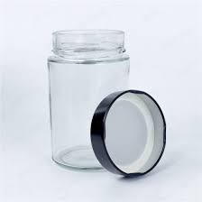 cylinder glass jam jar with metal lid