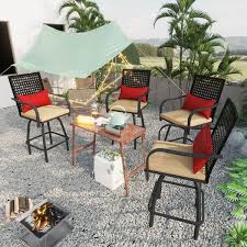 kingdely swivel rattan dining chairs