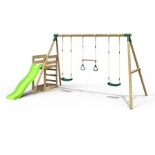 Comet Green Rebo Wooden Swing Set