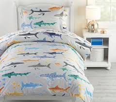 organic shark party quilt cover