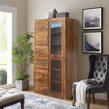 modern bonnat solid wood brown bookcase