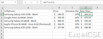 how to add subtract percene in excel