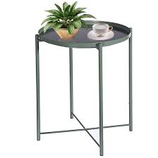 Singes Tray Metal End Table Round