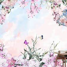 Watercolor Pink Fl Garden Wallpaper