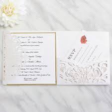 Luxury Glittery Invitation With Rsvp Card Belly Band Tri Fold Pocket Wedding Invitation Laser Cut Customized Printing Free Ship Wedding Invitation