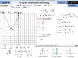 Solving Quadratic Equations By Graphing