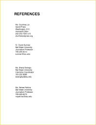 Gallery Of Reference Page Resume Template References Throughout With