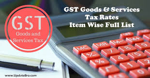 gst tax india 2017 item wise list pdf