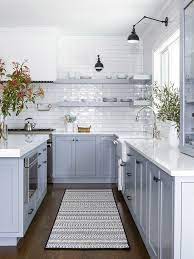 8 light grey kitchen cabinets make the