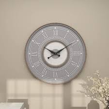 Litton Lane Gray Wood Wall Clock 77883