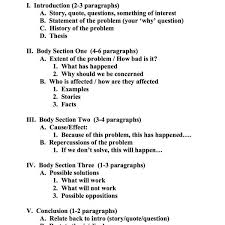 How To Write An Outline For An Essay Writing Outlines For