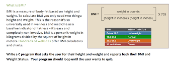 Solved What Is Bmi Bmi Is A Measure Of Body Fat Based On