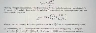Solved Compute The Colebrook Equation