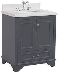 You can get a bathroom vanity with a sink or order a sink separately. Amazon Com Nantucket 30 Inch Bathroom Vanity Quartz Charcoal Gray Includes Charcoal Gray Cabinet With Stunning Quartz Countertop And White Ceramic Sink Kitchen Dining