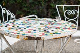 Antique Garden Furniture Mosaic Table