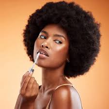black woman afro and natural beauty lip