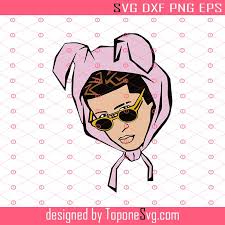 Free svg files for cricut and silhouette. Bad Bunny Pink Sticker Babbit Svg Bad Bunny Poster Svg Rapper Scrapbooking Svg Toponesvg