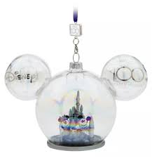 Mickey Minnie Icon Glass Ornament