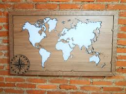 Relogio mapa mundo, madeira, formato muito grande. Ideal Laser Quadro Mapa Mundi Madeira Iluminado Led 100 Cm Rosa Ventos R 589 00