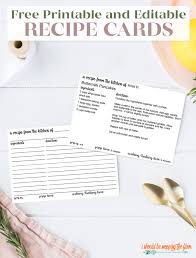 free printable editable recipe card i