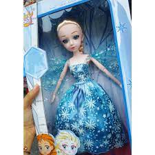 Búp bê Nữ hoàng Băng giá Frozen Elsa mắt ngọc váy xanh cánh tiên cử động  linh hoạt cao 40 cm - Búp bê Thương hiệu OEM