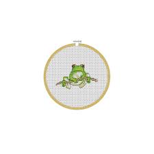 Motif Tree Frog Cross Stitch Pattern