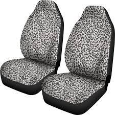 Snow Leopard Skin Animal Print Car Seat