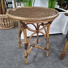 Byron Round Rattan Cane Side Table