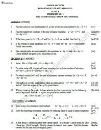 Cbse Class 10 Mathematics Pair Of