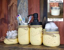 Make sure the water in the tub is no more than 2 to 3. Custom Painted Mason Jar Bathroom Set 20 Paint Colors Renewed Decor Storage