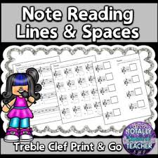All note naming and note identification worksheets use guide notes, patterns, and careful, logical, meaningful sequencing of note learning and practice. Music Worksheets Treble Clef Note Reading Music Assessments Lines Spaces