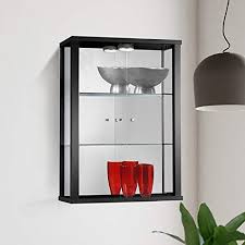 Check out our curio cabinet selection for the very best in unique or custom, handmade pieces from our wall décor shops. Displaysense Wall Mounted Glass Display Cabinet With Lighting Black Silver Oak Available Black Buy Online In Chile At Chile Desertcart Com Productid 74961890