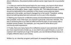 Reflective Essay Examples Helptangle