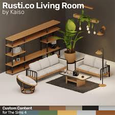 the sims 4 rusti co living room custom
