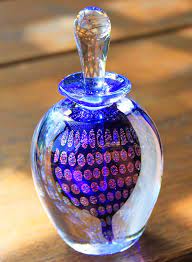 Blown Glass Perfume Bottle Cobalt