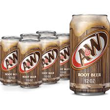 a w root beer soda 12 fl oz cans 6